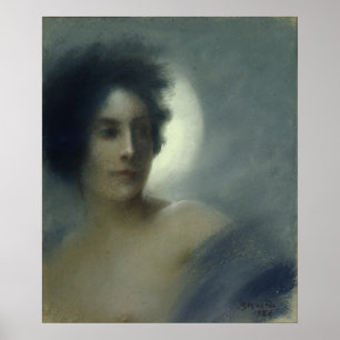 Póster Mulher com uma lua crescente ou, o eclipse, 1888