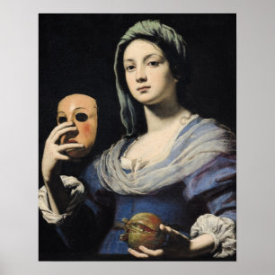 Póster Mulher com uma máscara