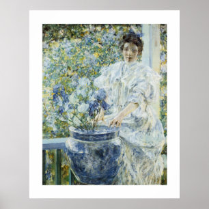 Póster Mulher com vaso de irrises