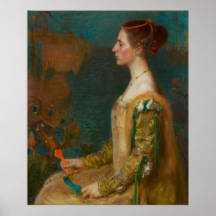 Poster Mulher com ventilador por Albert Herter