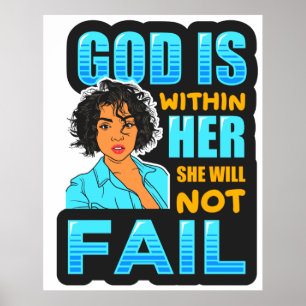 Poster Mulher cristã negra melanina sista menina magia eb