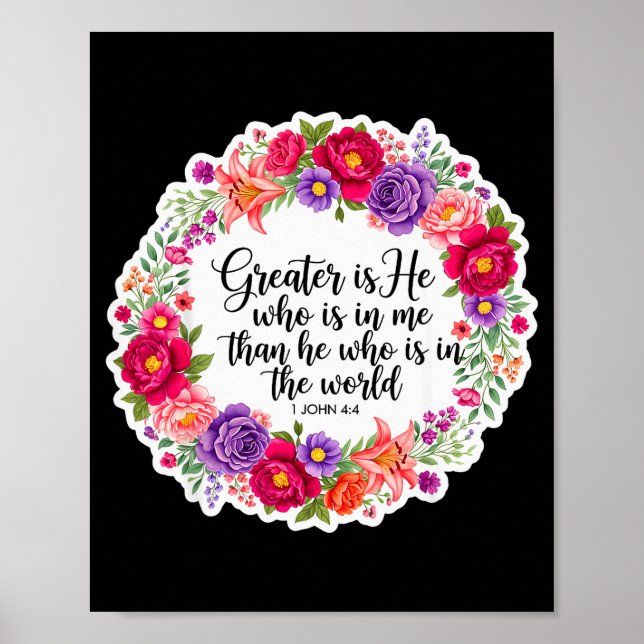 Poster Mulher Cristã Versículo Bíblico Jesus Maior É Ele  (Frente)