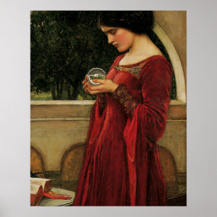 Póster Mulher da Bola de Cristal Pintura de Waterhouse