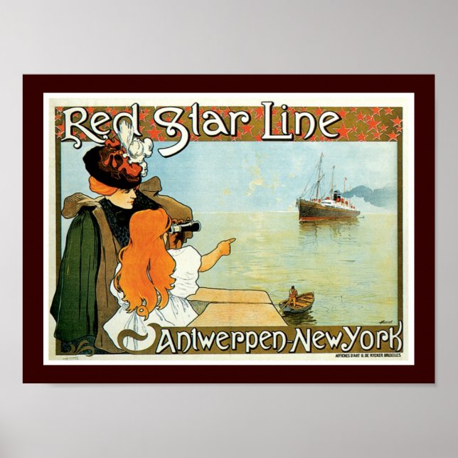 Póster Mulher da Linha Red Star com Anúncio Menina (Frente)