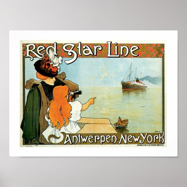 Poster Mulher da Linha Red Star com Anúncio Menina (Frente)