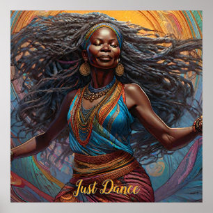 Poster Mulher dançando africana livre
