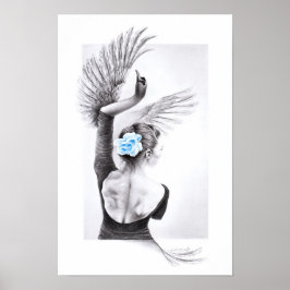 Poster Mulher dançando cisne ballet Arte desenho Surreali