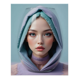 Póster Mulher de Arte de Areia Facultada