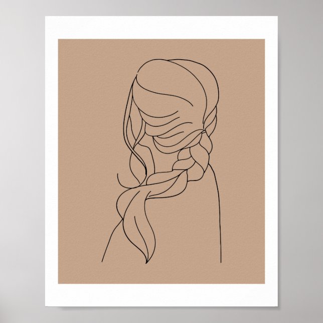 POSTER MULHER DE ARTE DE LINHA (Frente)