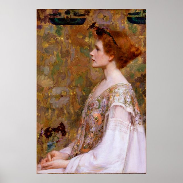 Poster Mulher de Cabelo Vermelho por Albert Herter (Frente)