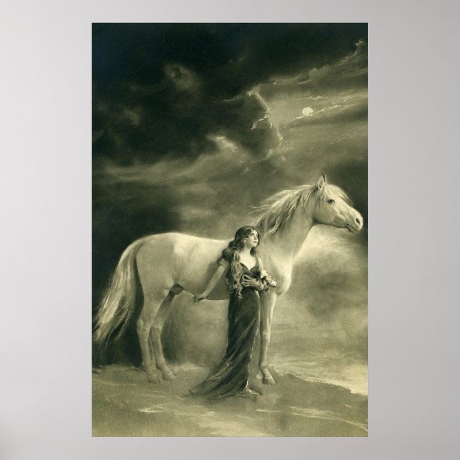 Poster Mulher de cavalo branco. (Frente)