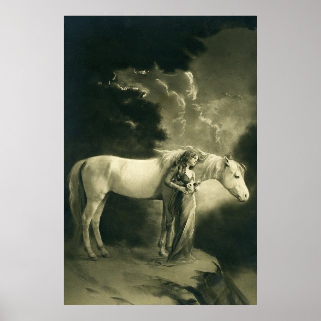 Póster Mulher de cavalo branco. (Frente)