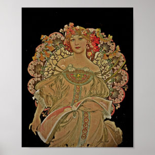 Póster Mulher de Champagne no preto