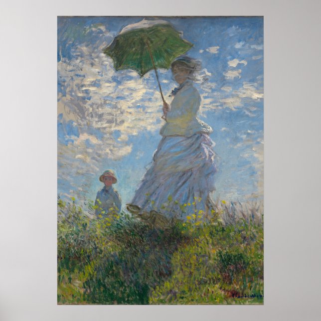 Poster Mulher de Claude Monet com Parasol (The Stroll) (Frente)