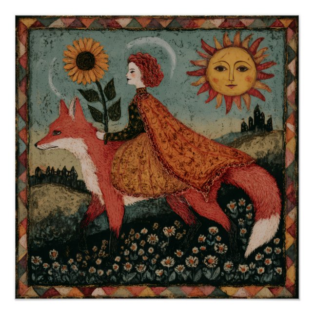 Póster Mulher de Conto de Fadas e Raposa (Frente)