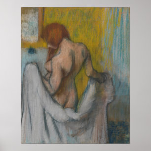 Póster Mulher de Edgar Degas   com uma toalha