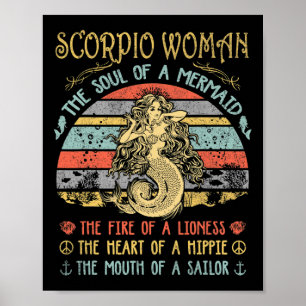 Poster Mulher de Escorpião A Alma De Uma Sereia Vintage N