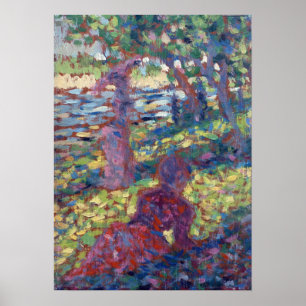 Póster Mulher de Georges Seurat em um parque