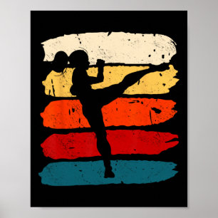 Poster Mulher de Kickboxing Kickboxer Karate Boxe Luta de