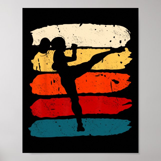 Poster Mulher de Kickboxing Kickboxer Karate Boxe Luta de (Frente)