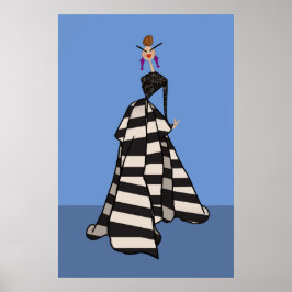 Poster Mulher de Listras Pretas e Brancas Arte de Moda Gl