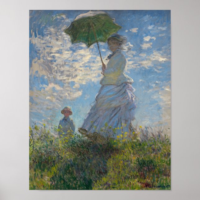 Poster Mulher de Monet com um parasol (Frente)