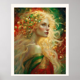 Poster Mulher de Natal com Nuevo de Cabelo Louro