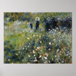 Poster Mulher de Parasol em Jardim por Auguste Renoir