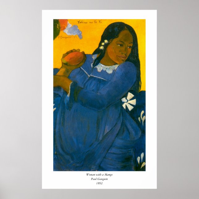 Poster Mulher de Paul Gauguin com manga (1892) (Frente)