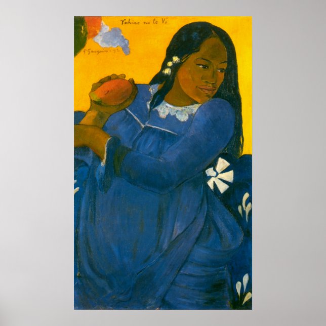 Poster Mulher de Paul Gauguin com manga (1892) (Frente)