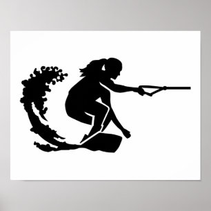 Póster Mulher de Wakeboard
