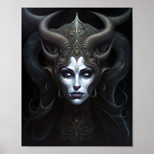 Poster Mulher demônio: Rainha Dark Fantasy Art (Frente)