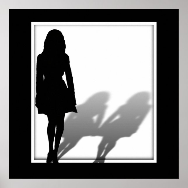 Póster Mulher desaparecida Silhouette (Frente)