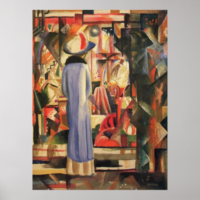 Póster Mulher Diante de uma Vitrine por August Macke (Frente)