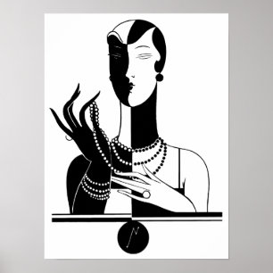 Poster Mulher do art deco