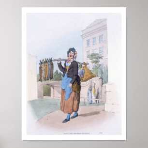 Poster Mulher do coelho, do "traje de Grâ Bretanha", bar