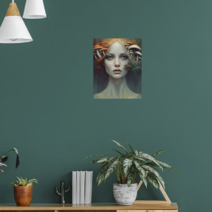 Poster Mulher do Cogumelo de outono