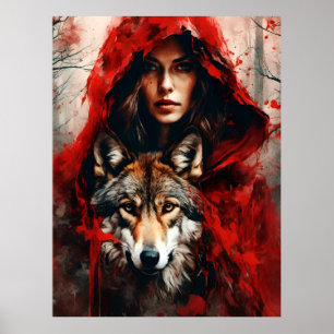 Poster Mulher do conto de fadas e Lobo