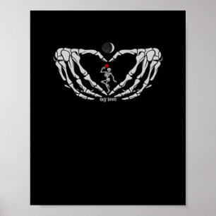 Poster Mulher Do Esqueleto Com Vermelho No Coração Feita