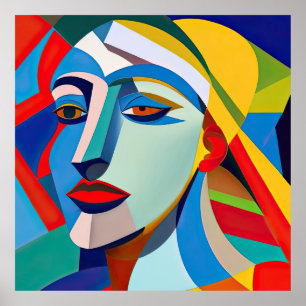 Poster Mulher do Estilo Picasso da Arte Moderna
