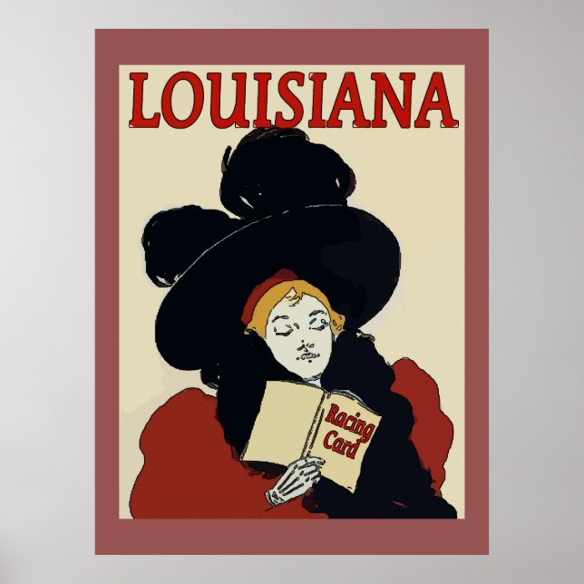 Póster Mulher do Louisiana Derby Day Vintage (Frente)