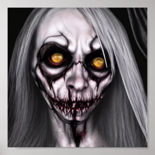 Poster Mulher do Olhos da Bruxa Zombie do Skull