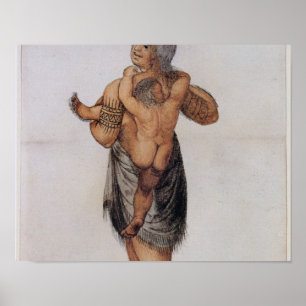 Poster Mulher e bebê indianos de Pomeiooc