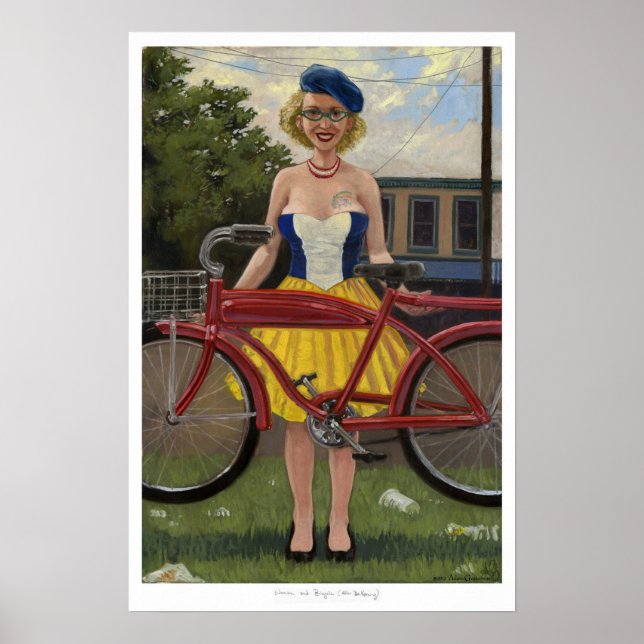 Póster Mulher e Bicicleta (Após De Kooning) (Frente)