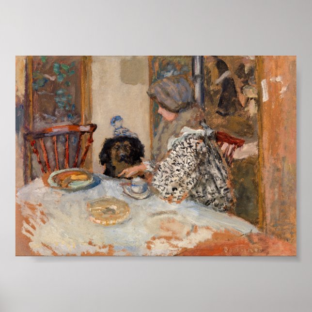 Poster Mulher e Cachorro à Mesa | Paul Bonnard | (Frente)