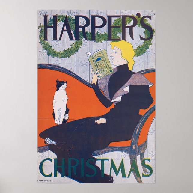 Póster Mulher e Cat, Edward Penfield (Frente)