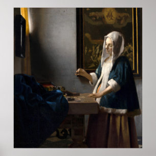 Poster Mulher e Equilíbrio - Johannes Vermeer Fine Art Po