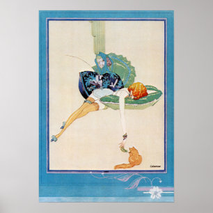 Poster Mulher e gato, Chéri Hérouard