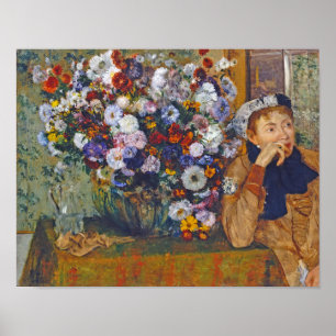 Poster Mulher e vase das flores, Edgar Degas