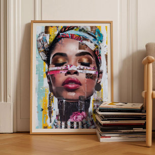 Poster Mulher Eclética Pintura Pop Art Grande Arte de Pa